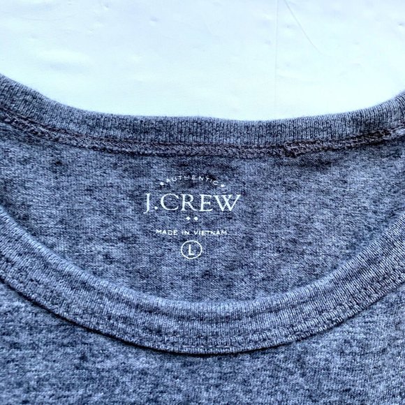 J. Crew T Shirt Mens Large Gray Long Sleeve Crew Neck Classic‎ Cotton Casual - Picture 3 of 11